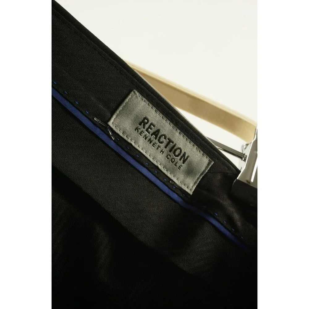 New $135 Kenneth Cole Reaction‎ Men's 35 x 33 Slim Black Techni-Cole Suit Pants